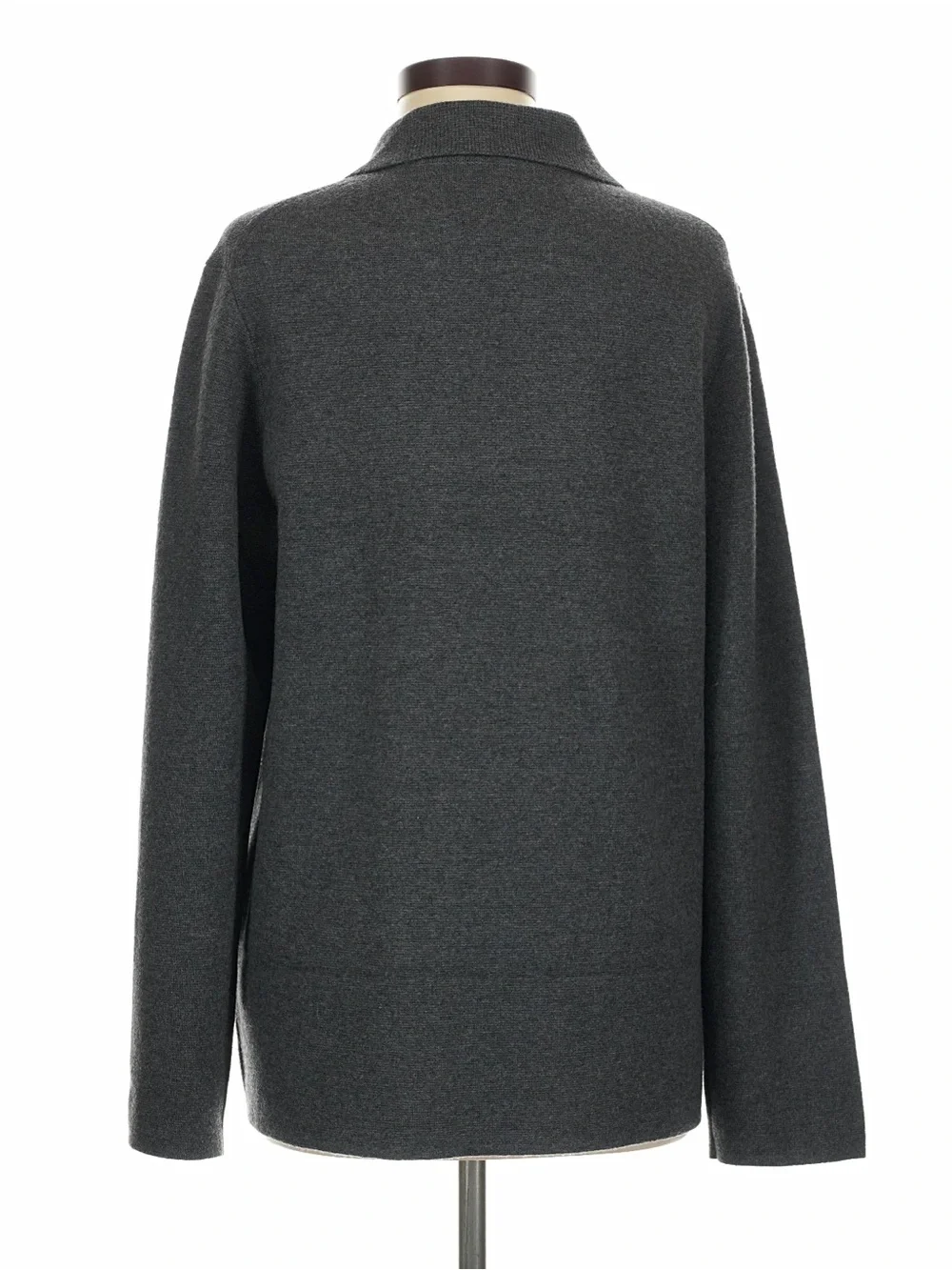 J. Crew Warwick Sweater Blazer Charcoal Gray M Double-Breasted Gold Buttons - Picture 3 of 8